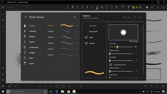 screenshot of Animation Desk